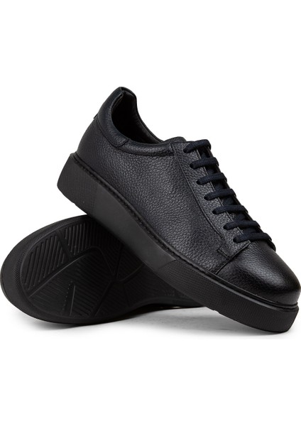 Hakiki Deri Lacivert Erkek Sneaker Ayakkabı - 01954MLCVE03 modelleri