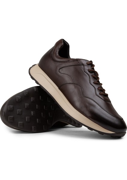 Hakiki Deri Kahverengi Erkek Sneaker Ayakkabı - 01725MKHVE03 modelleri