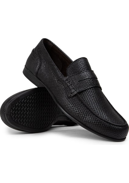 Hakiki Deri Siyah Erkek Loafer Ayakkabı - 01978MSYHC10 modelleri