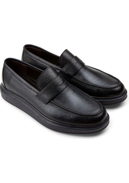 Hakiki Deri Koyu Lacivert Comfort Erkek Loafer - 01564MLCVP17