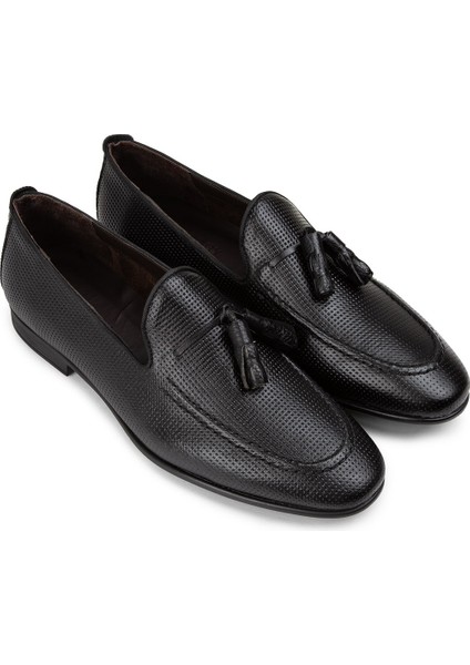 Hakiki Deri Siyah Erkek Loafer Ayakkabı - 01701MSYHC28 fiyatları