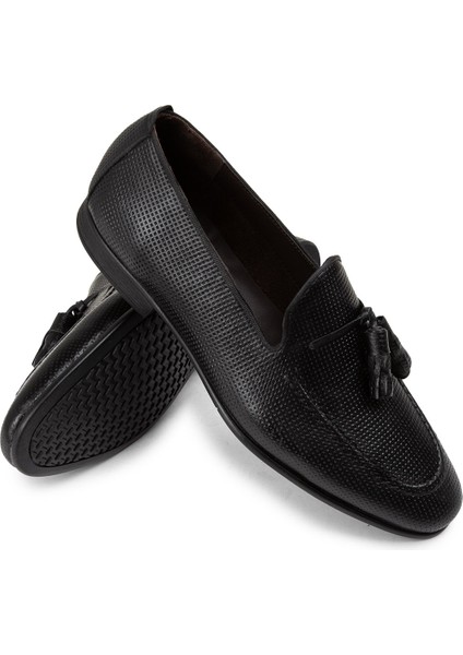 Hakiki Deri Siyah Erkek Loafer Ayakkabı - 01701MSYHC28 modelleri