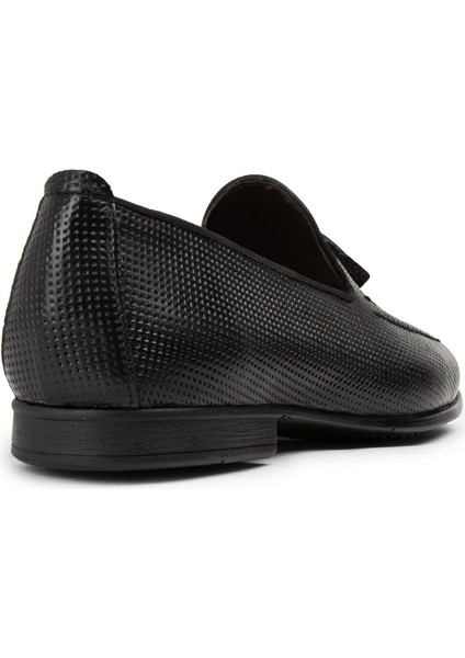 Hakiki Deri Siyah Erkek Loafer Ayakkabı - 01701MSYHC28 fırsatları