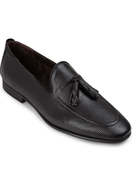 Hakiki Deri Siyah Erkek Loafer Ayakkabı - 01701MSYHC28 indirimleri