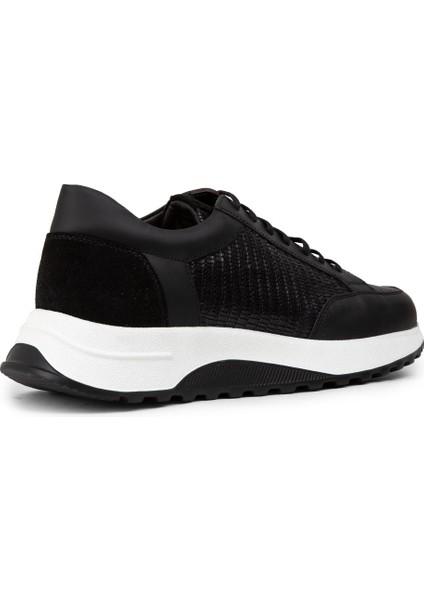 Hakiki Deri Siyah Erkek Sneaker Ayakkabı - 01984MSYHE02 fiyatları