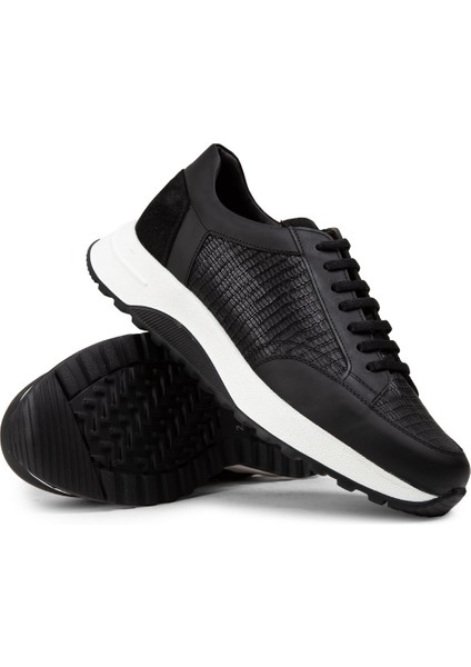 Hakiki Deri Siyah Erkek Sneaker Ayakkabı - 01984MSYHE02 modelleri