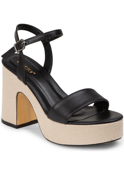Siyah Platform Topuk Kadın Sandalet - K1040ZSYHM01 indirimleri