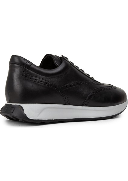 Hakiki Deri Siyah Erkek Sneaker Ayakkabı - 00750MSYHE06