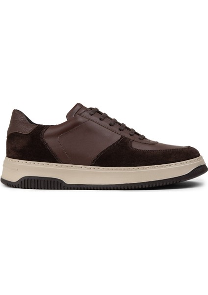 Hakiki Deri Kahverengi Erkek Sneaker Ayakkabı - 01965MKHVE01