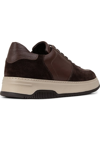 Hakiki Deri Kahverengi Erkek Sneaker Ayakkabı - 01965MKHVE01