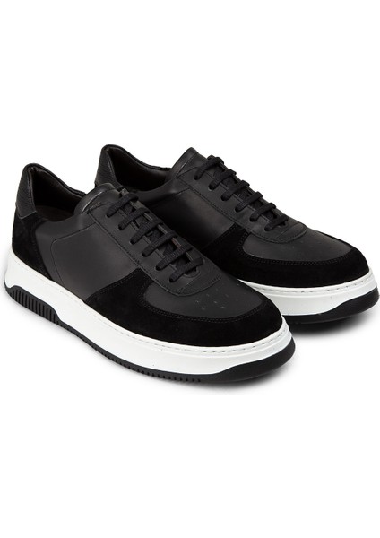 Hakiki Deri Siyah Erkek Sneaker Ayakkabı - 01965MSYHE02 fırsatları