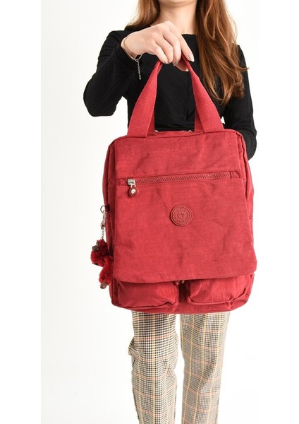 Kapaklı Okul Çantası Ister Elde Ister Sırt Olarak Rahat Kullanım 35*30 cm Kadın Sırt Çantası fiyatları