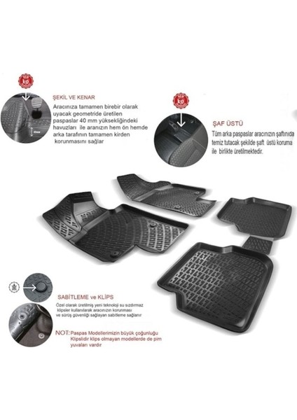 Renault Megane 4 Sedan -3D Havuzlu Paspas +Bagaj Havuzu 3D Sol Kulak 2016+ fiyatları