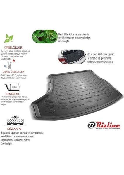 Renault Megane 4 Sedan -3D Havuzlu Paspas +Bagaj Havuzu 3D Sol Kulak 2016+ modelleri