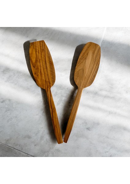 Zeytin Ağacı Orta Boy Spatula 2 Parça / Orta Boy El Yapımı Spatula