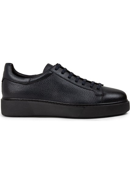 Hakiki Deri Lacivert Erkek Sneaker Ayakkabı - 01954MLCVE03