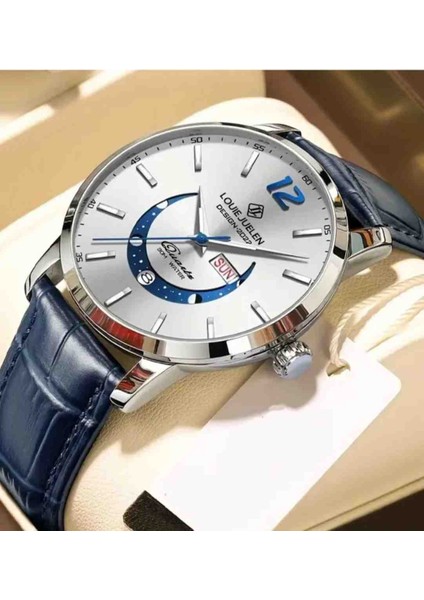 Lüks Deri Erkek Spor Kuvars Su Geçirmez Kol Saati