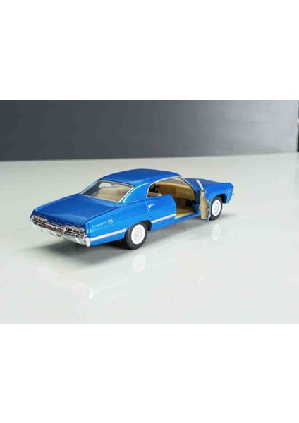 1:43 1967 Mavi Chevrolet Impala Çek Birak Metal Araba