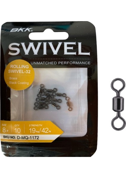 Rolling Swivel-32 Fırdöndü No:8 (10'lu Paket)