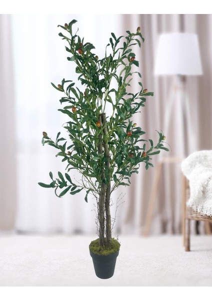 Yapay Zeytin Ağacı 125CM Iki Gövdeli Salex Doğal Gerçek Görünümlü Yapay Ağaç