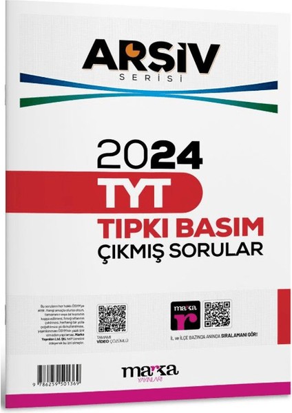 2024 TYT Arşiv Serisi Tıpkı Basım Çıkmış Sorular Tamamı Video Çözümlü