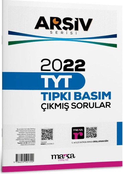 2022 TYT Arşiv Serisi Tıpkı Basım Çıkmış Sorular Tamamı Video Çözümlü