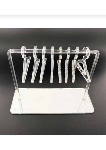 TeknoTrust Akrilik takılık ve küpe standı, aynalı, 15 cm, 10 parça, şık ve kullanışlı set