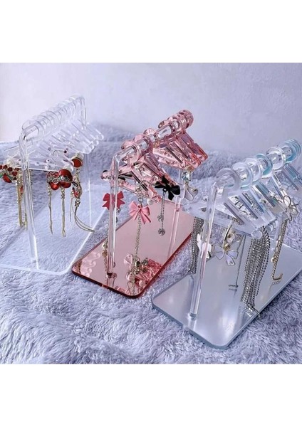 TeknoTrust Akrilik takılık ve küpe standı, aynalı, 15 cm, 10 parça, şık ve kullanışlı set