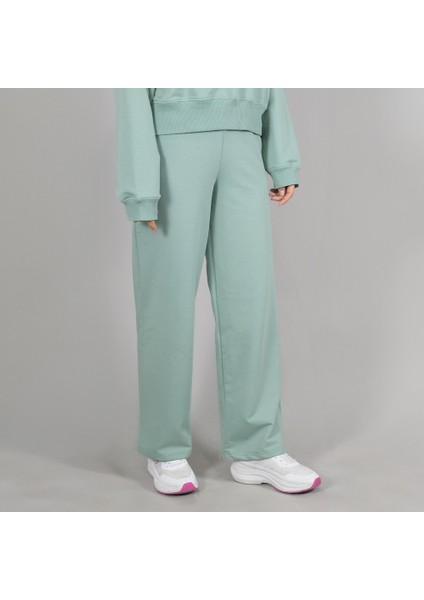 Iki Iplik Kadın Crop Sweatshirt & Yüksek Bel Düz Eşofman indirimleri