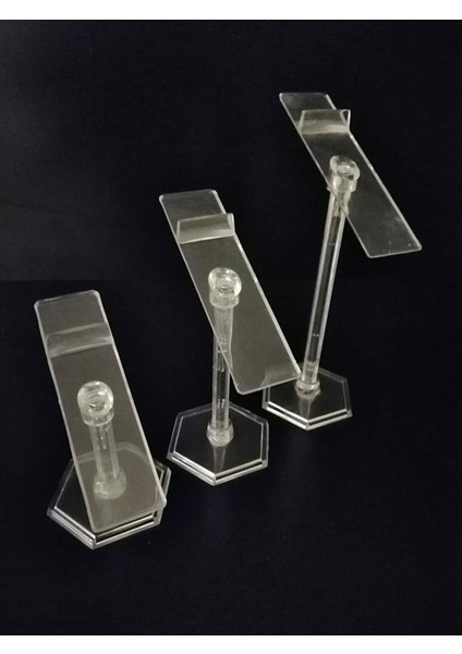 3'lü şeffaf ayakkabı standı, plastik, turuncu, 3 parça ürün teşhiri kolaylığı