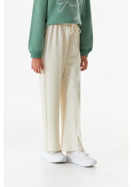 Beli Bağcıklı Önü Çimalı Straight Kız Çocuk Pantolon modelleri