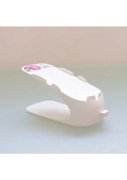 10'lu çocuk ayakkabı rampası ve düzenleyici seti, plastik malzeme, beyaz renk