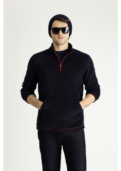 Yarım Fermuarlı Polar Sweatshirt