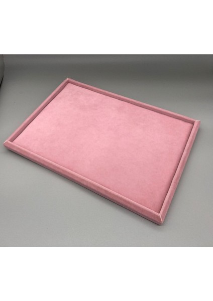 Sertex Kumaşı Pembe Takı Servis Kutu Tabla (Aydındecor)