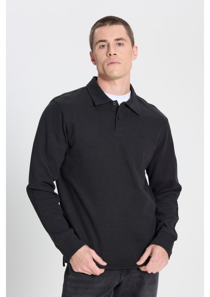 Regular Fit Normal Kesim Lacivert Polo Yaka Tişört