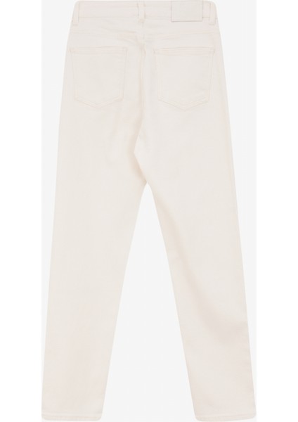 Yüksek Bel Düz Paça Straight Kırık Beyaz Kadın Denim Pantolon C4WL-PNT4067 fiyatları