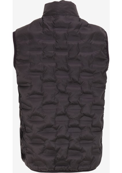 Siyah Erkek Dik Yaka Relaxed Fit Baskılı Yelek D4WM-YLK3307