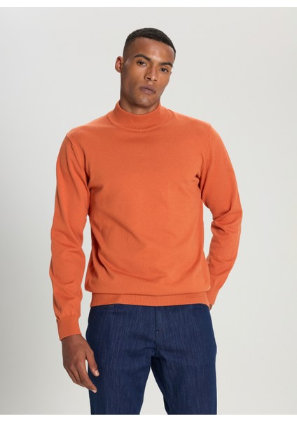 Yarım Balıkçı Yaka Standart Kiremit Erkek Kazak ACE492510017_TRIKO Yarım Balıkcı Ya modelleri