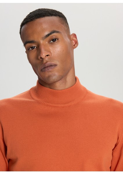 Yarım Balıkçı Yaka Standart Kiremit Erkek Kazak ACE492510017_TRIKO Yarım Balıkcı Ya fırsatları