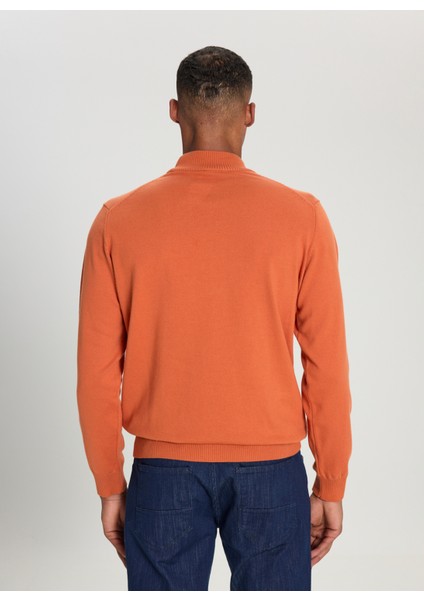 Yarım Balıkçı Yaka Standart Kiremit Erkek Kazak ACE492510017_TRIKO Yarım Balıkcı Ya indirimleri