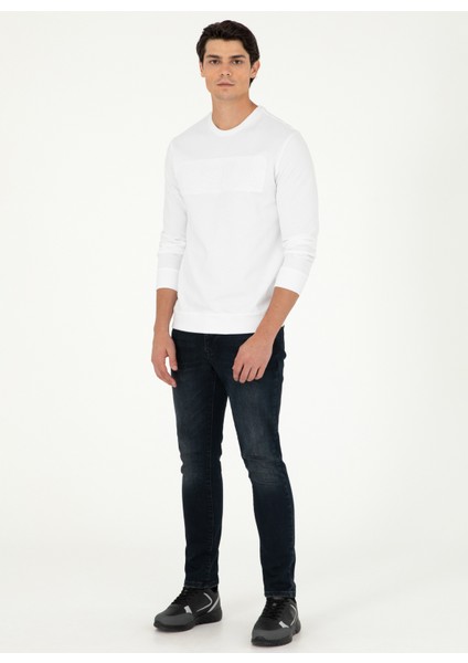 Klasik Yaka Beyaz Erkek Sweatshırt G081SZ082.000.1926931 fiyatları