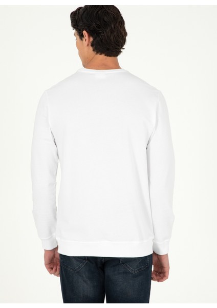 Klasik Yaka Beyaz Erkek Sweatshırt G081SZ082.000.1926931 indirimleri