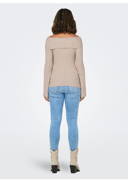 Normal Düz Açık Kahve Kazak Kadın Onljayden Ls Off Shoulder Knt indirimleri