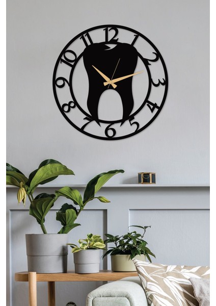 Modern siyah metal duvar saati, 50x50 cm, şık ve kullanışlı hediye seçeneği