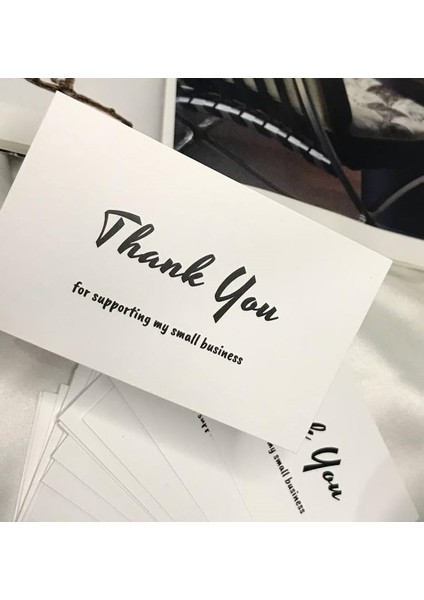 You For Supporting My Small Business Greeting Card E Ticaret Hediye Kartı Müşteri Memnuniyeti Gift Card 10 Adet (Beyaz)