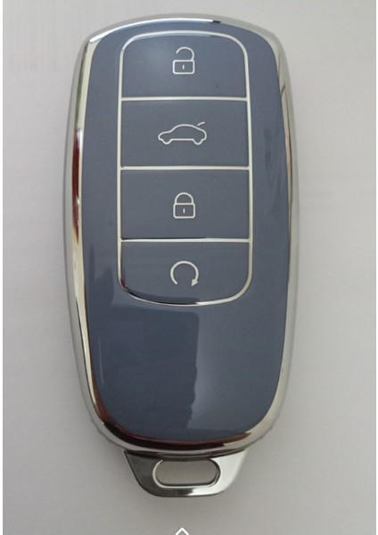 Lüx Chery Tiggo 8 Pro Omoda 5 Tiggo 7 Avantgarde Nano Anahtar Kılıfı Mavi Gümüş Silver Renk