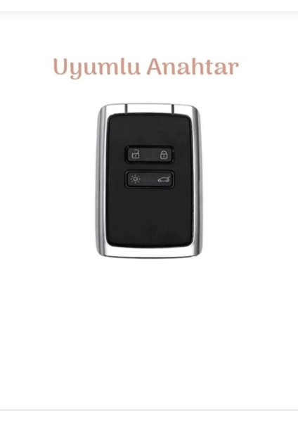 Gma Keys Lüx Renault Clio E-Tech Austral Megane 4 Talisman Clio5 Nano Anahtar Kılıfı Siyah Silver Gümüş Renk