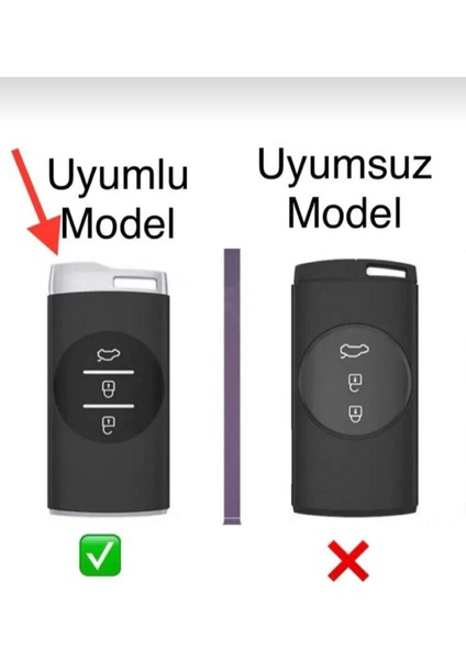 Lüx Chery Tiggo 7 Pro Nano Anahtar Kılıfı Siyah Gümüş Silver Renk 1.ci Kalite