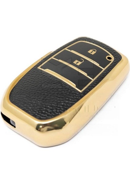 Lüx Toyota Hilux 2023-2024 Yılı Arası 2 Tuşlu Smart Koruma Anahtar Kılıfı Siyah Gold Altın Renk fiyatları