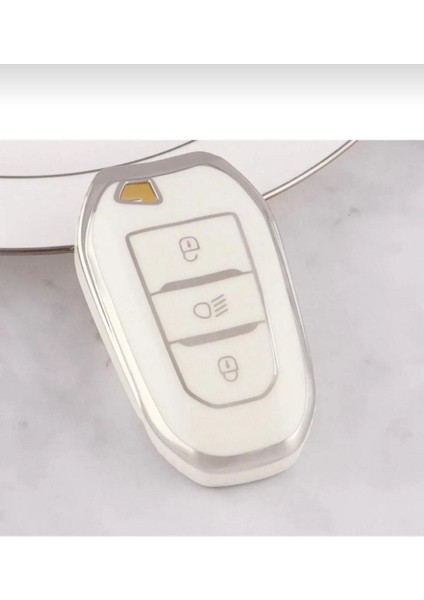Lüx Peugeot 208 308 508 2008 3008 5008 Rifter Nano Anahtar Kılıfı Beyaz Gümüş Silver Renk Far Açmalı modelleri